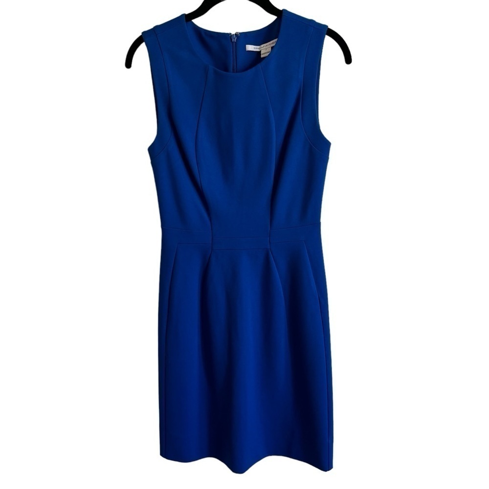 Diane Von Furstenberg Royal Blue Shanna Sleeveless Sheath Dress, Size 2